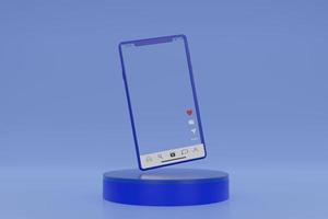 3d render transparent smartphone frame for live streaming via social media applications photo