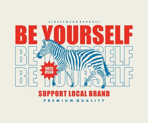 Vintage illustration of zebra t shirt design, vector graphic, typographic poster or tshirts street wear and Urban style