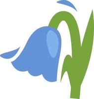 flor azul claro, ilustración, vector sobre fondo blanco.