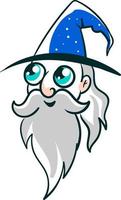 Happy wizard, illustration, vector on white background