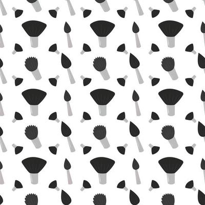 Make up brush pattern, illustration, vector on white background.