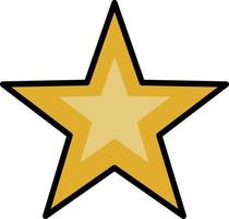 Golden star, illustration, vector on white background.