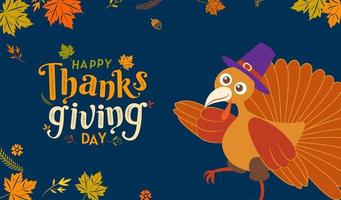 Happy Thanksgiving day, Autumn, Typography, Calligraphy design, vector illustration, cartoon