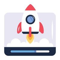 Project launch flat icon with scalability vector