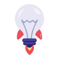 Grab flat icon of launch idea vector