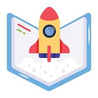 Project launch flat icon with scalability vector