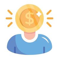 Grab flat icon of launch idea vector