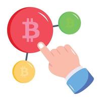 A flat icon of bitcoin network vector