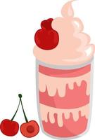 Cherry smoothie, illustration, vector on white background.