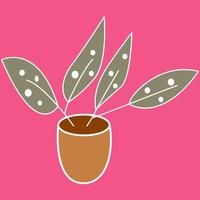 Plant in a brown ceramic pot, illustration, vector, on a white background. vector