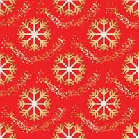 Seamless Snowflakes on Red Background vector