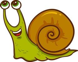 Snail laughing, illustration, vector on a white background.