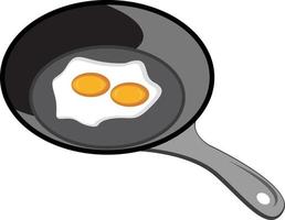 huevos en la sartén, ilustración, vector sobre fondo blanco.