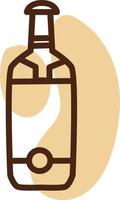 Empty vodka bottle, icon illustration, vector on white background