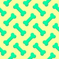 Cute bone, seamless pattern on yellow background. vector