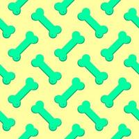 Cute bone, seamless pattern on yellow background. vector