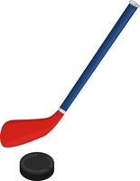 Hockey stick and puck,illustration,vector on white background vector