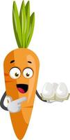 Carrot with eggs, illustration, vector on white background.