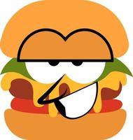 Happy burger, illustration, on a white background. vector