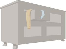 Drawer clothes, illustration, vector on white background.