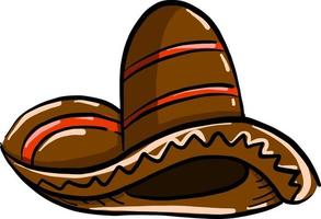 sombrero mexicano, ilustración, vector sobre fondo blanco