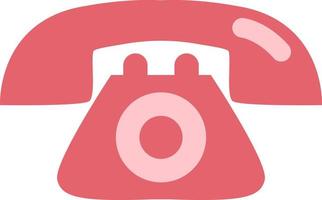 Red cable phone, illustration, vector on a white background.