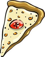 Pizza slice ,illustration, vector on white background