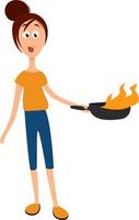 Bad cook, illustration, vector on a white background.