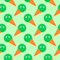 Green ice cream, seamless pattern on light green background. vector