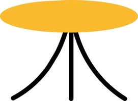 Yellow round table, illustration, vector on a white background.