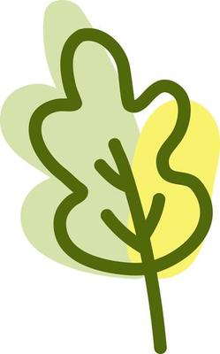 Summer leaf, illustration, vector on a white background.