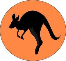 Kangaroo jumping, illustration, vector on white background.