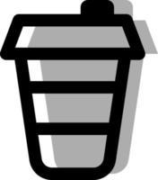 Grey coffee cup, illustration, on a white background. vector