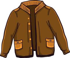 Brown jacket, illustration, vector on white background.