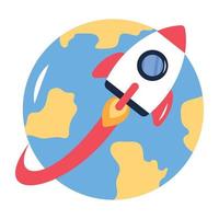 Get this editable flat icon of global launch vector