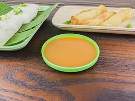 Indonesian chili sauce that is commonly eaten with traditional food photo