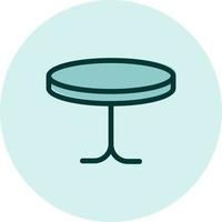 Blue round table, illustration, vector on a white background.