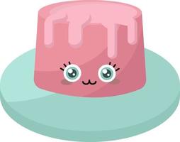 Pink cake, illustration, vector on white background