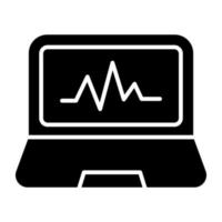 un icono de diseño único del monitor de ecg vector