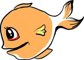Fat fish, illustration, vector on white background.