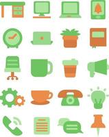 Work icon set, illustration, vector on a white background.