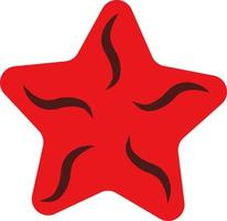 Red starfish, illustration, vector, on a white background. vector