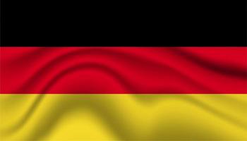 Close up Germany national flag waving realistic vector illustration photo