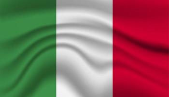 Close up Italy national flag waving realistic vector illustration photo