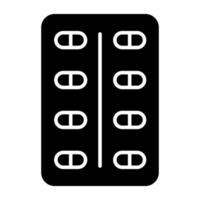 An editable design icon of pills strip vector