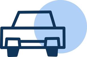 Wide blue car, icon illustration, vector on white background