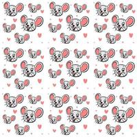 Cute mouse pattern, illustration, vector on white background