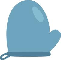 Blue oven mitten, illustration, vector, on a white background. vector