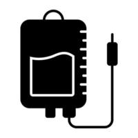 Conceptual solid design icon of iv drip vector