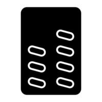 An editable design icon of pills strip vector